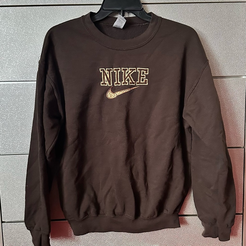 Gildan Brown Crewneck Sweater Soft Cotton Blend